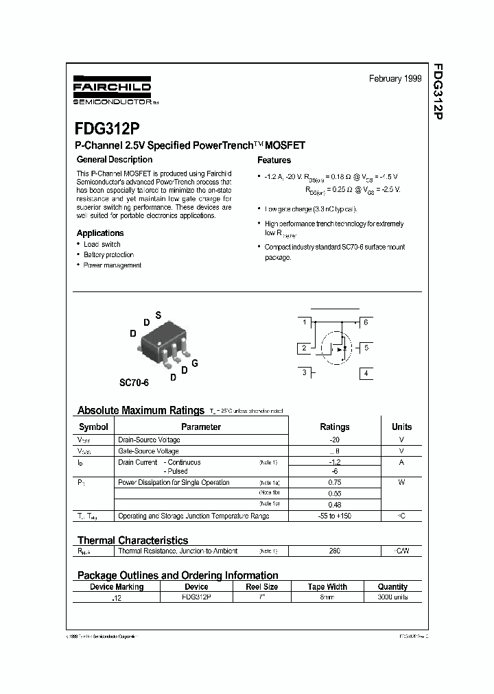 FDG312P_253950.PDF Datasheet