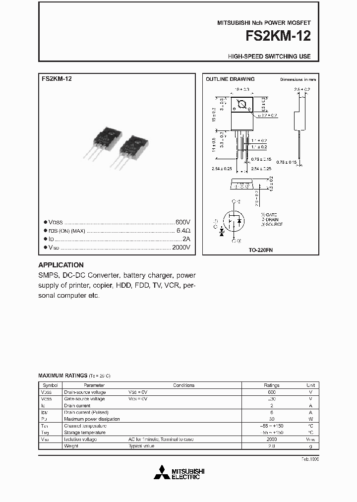 FS2KM-12_263033.PDF Datasheet Download --- IC-ON-LINE