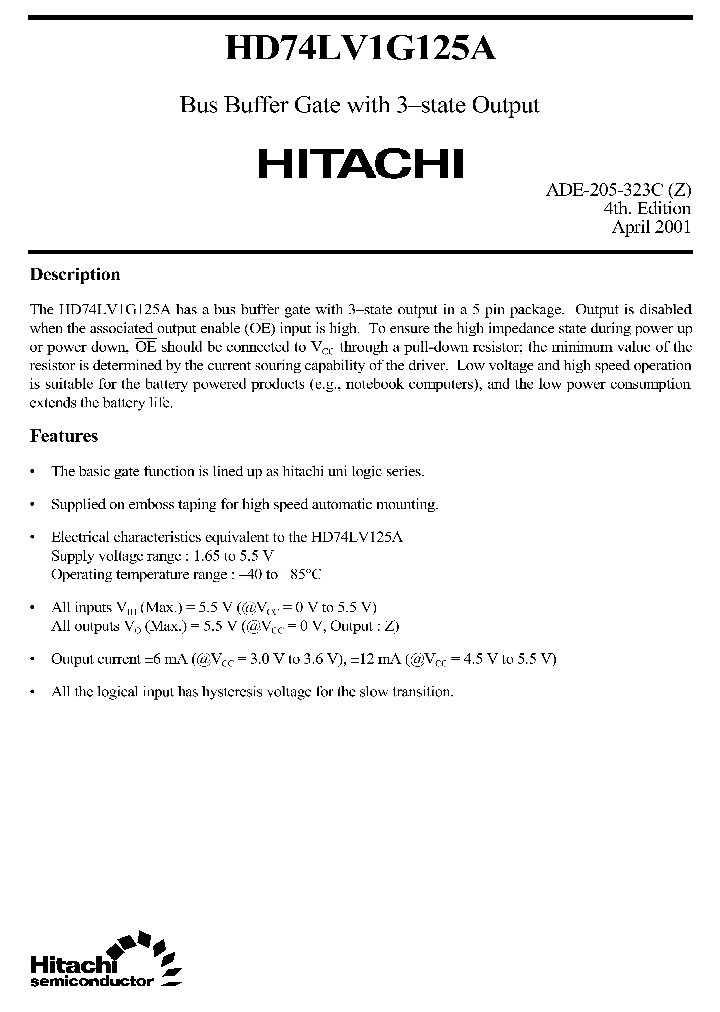 HD74LV1G125A_206412.PDF Datasheet