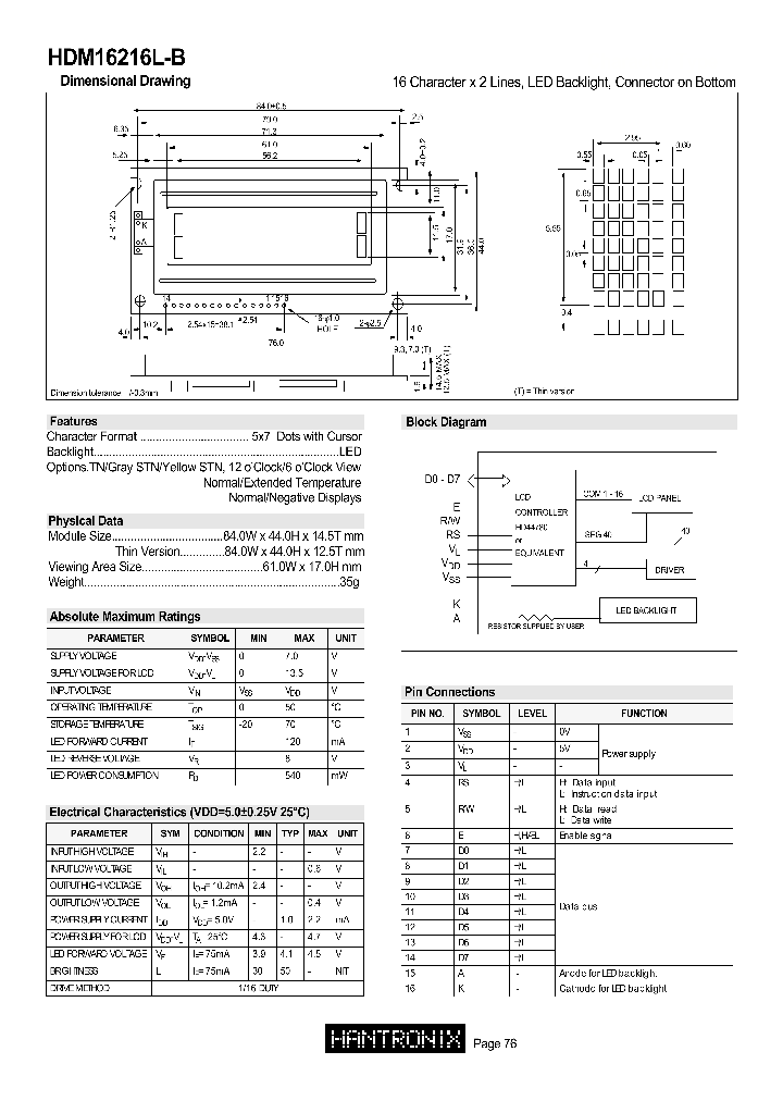 HDM16216L-B_288614.PDF Datasheet