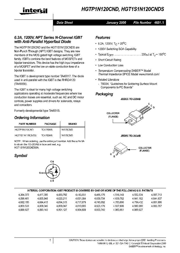 HGT1S1N120_304949.PDF Datasheet