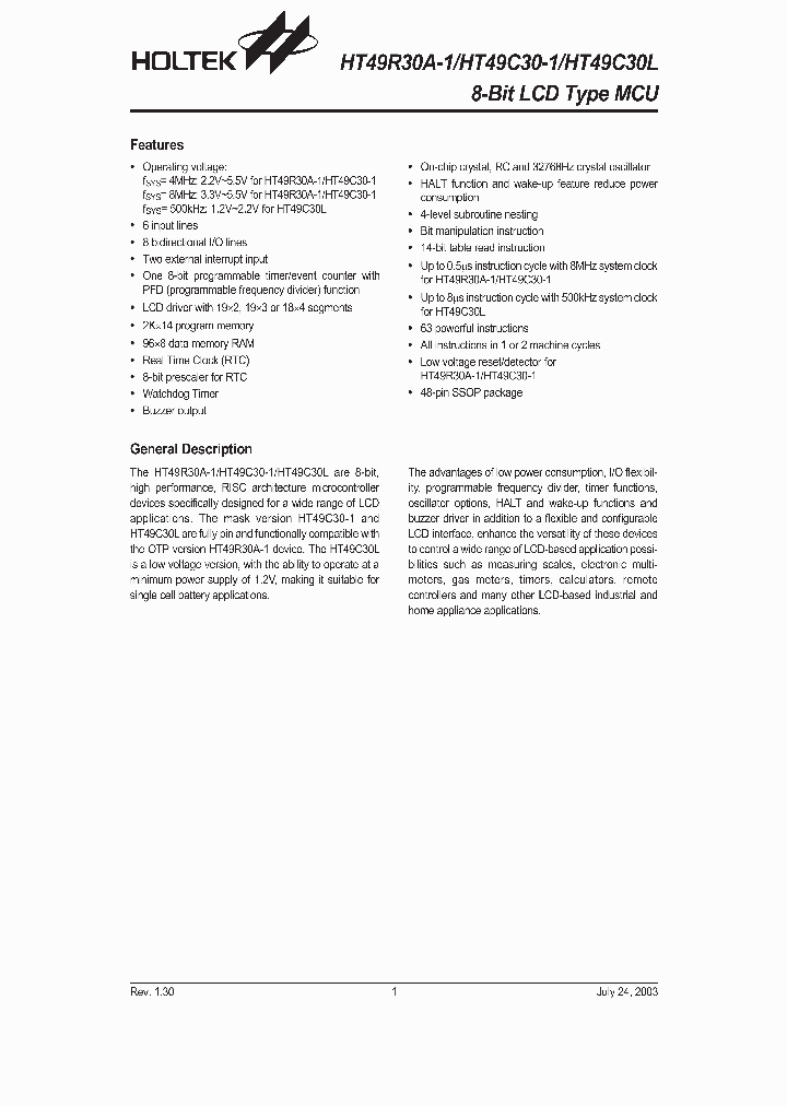 HT49R30A-1_274382.PDF Datasheet