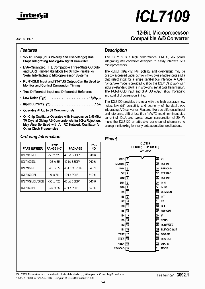 ICL7109_286196.PDF Datasheet