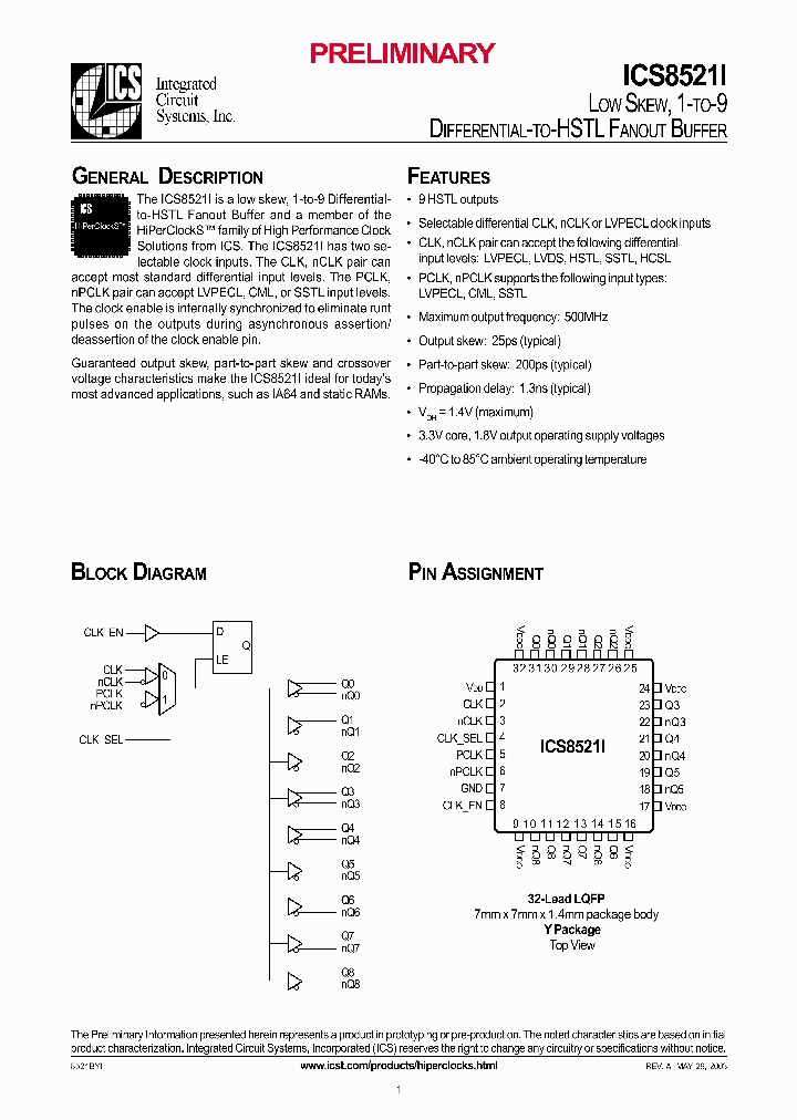 ICS8521I_291301.PDF Datasheet