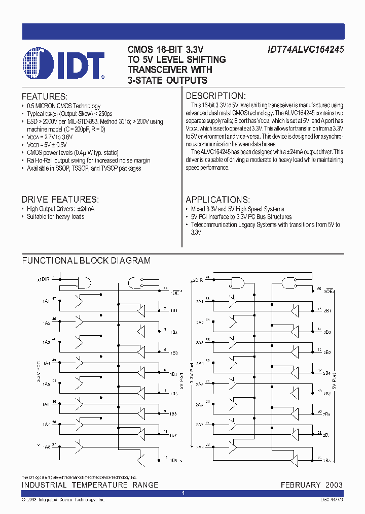 IDT74ALVC164245_279859.PDF Datasheet