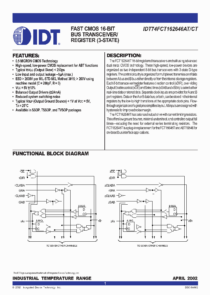 IDT74FCT162646CT_278061.PDF Datasheet