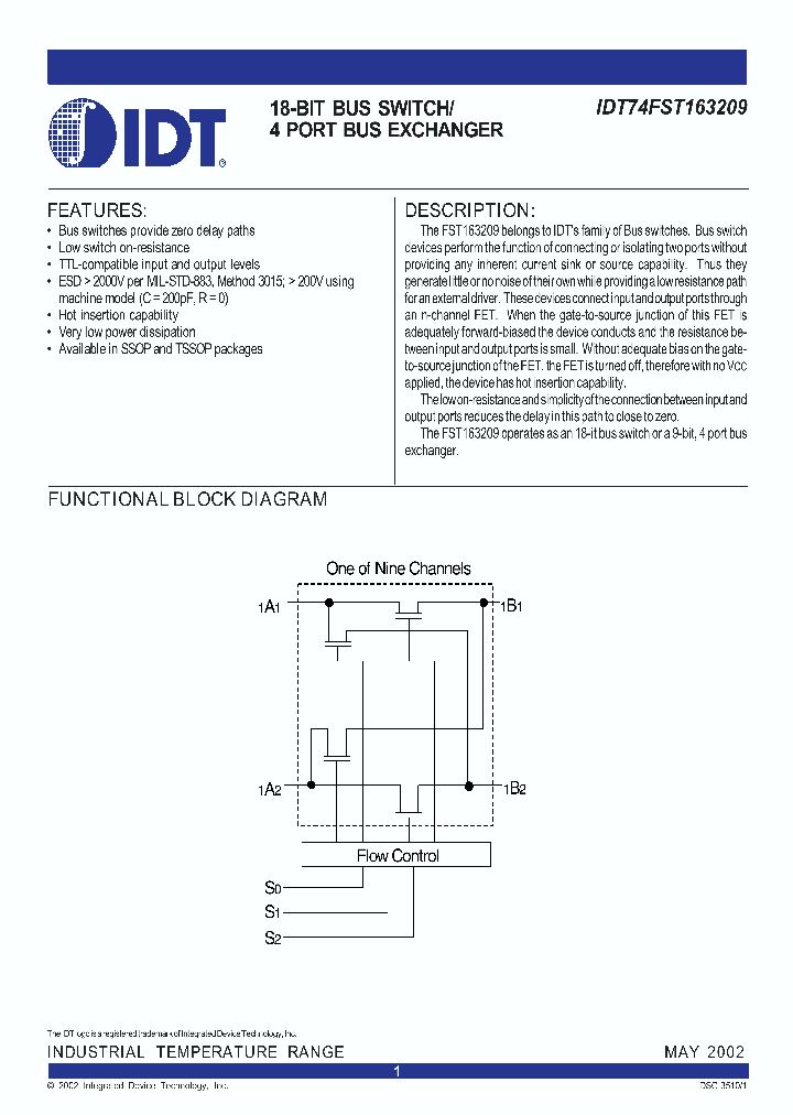 IDT74FST163209_283331.PDF Datasheet