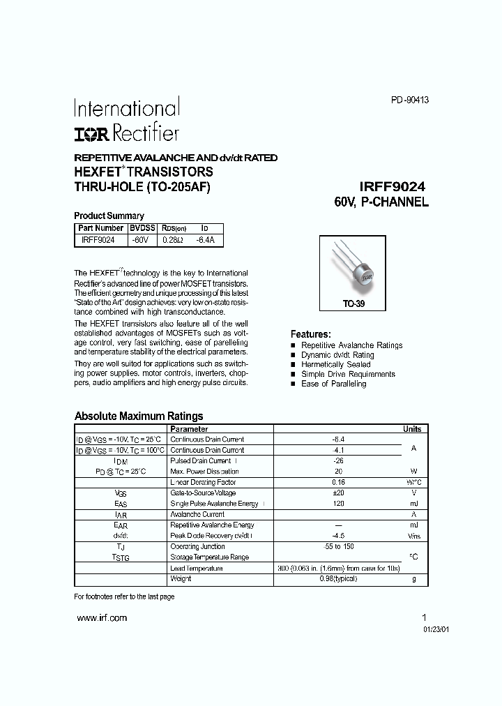 IRFF9024_285768.PDF Datasheet