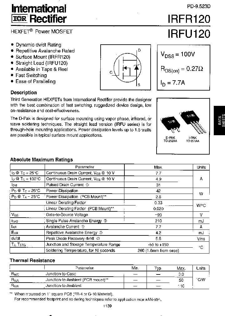 IRFU120_294892.PDF Datasheet