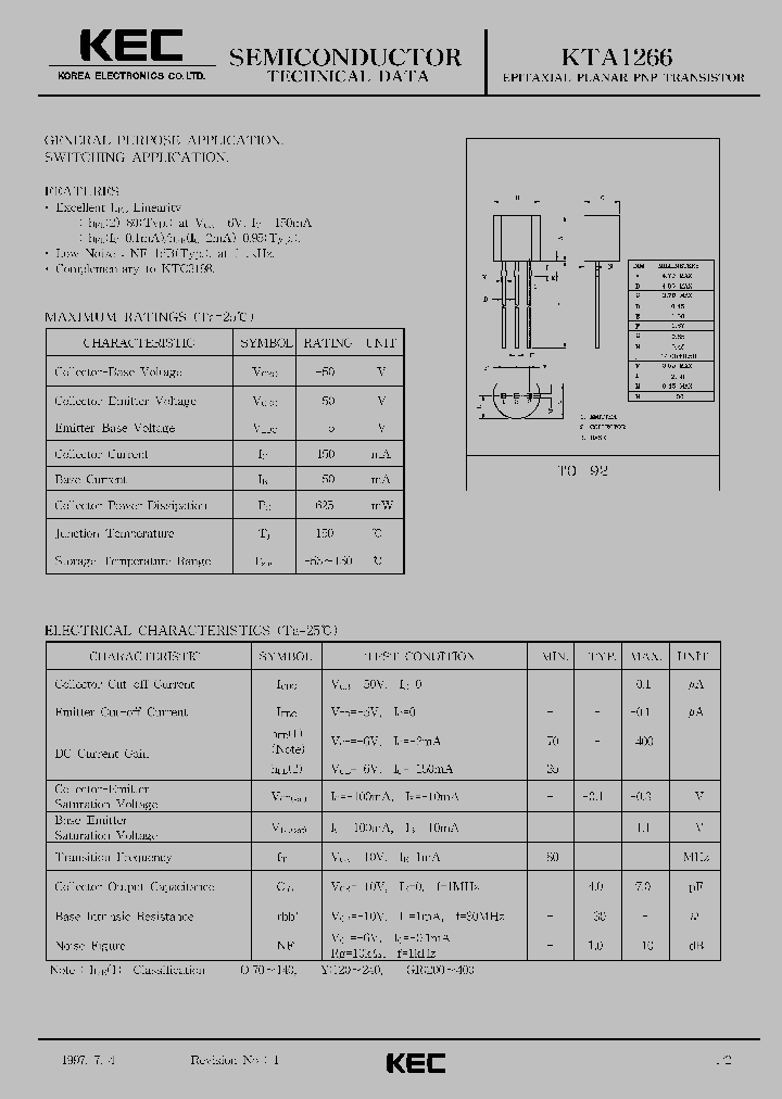 KTA1266_301291.PDF Datasheet