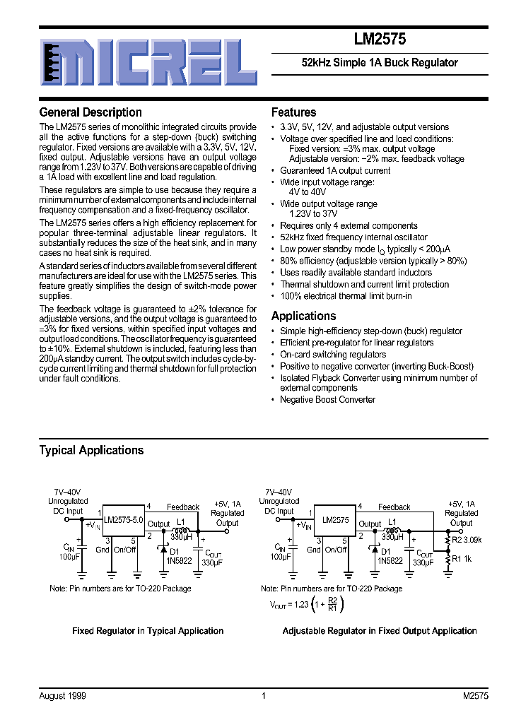 LM2575_261172.PDF Datasheet Download --- IC-ON-LINE