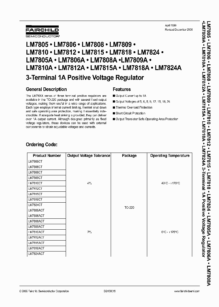 LM7805CT_273601.PDF Datasheet Download --- IC-ON-LINE