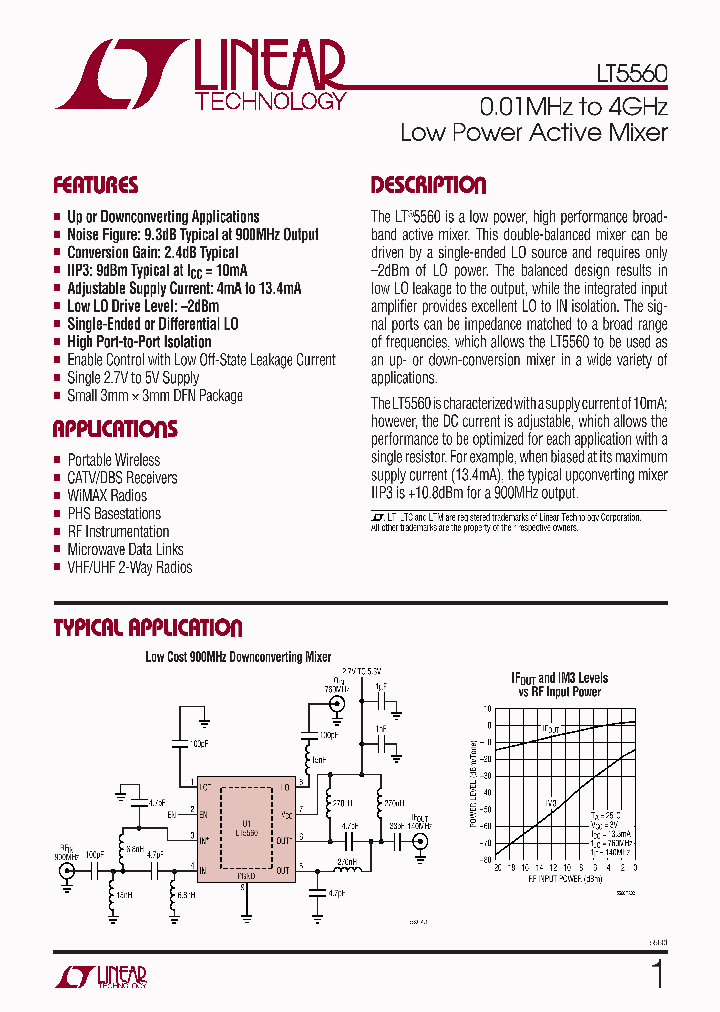 LT5560_291952.PDF Datasheet Download --- IC-ON-LINE