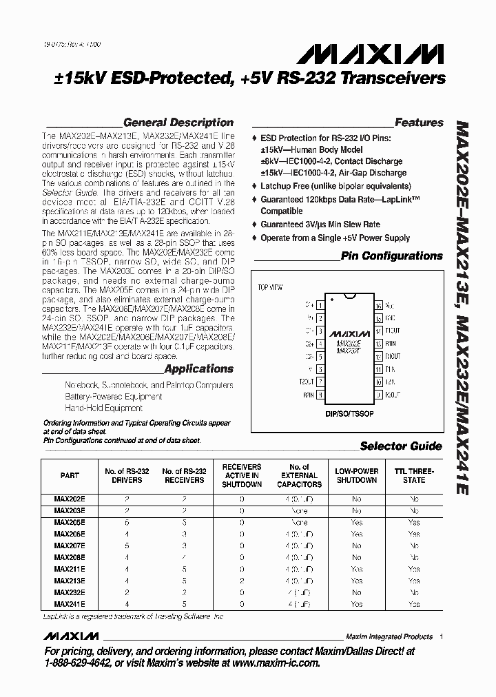 MAX207ECWG_275265.PDF Datasheet