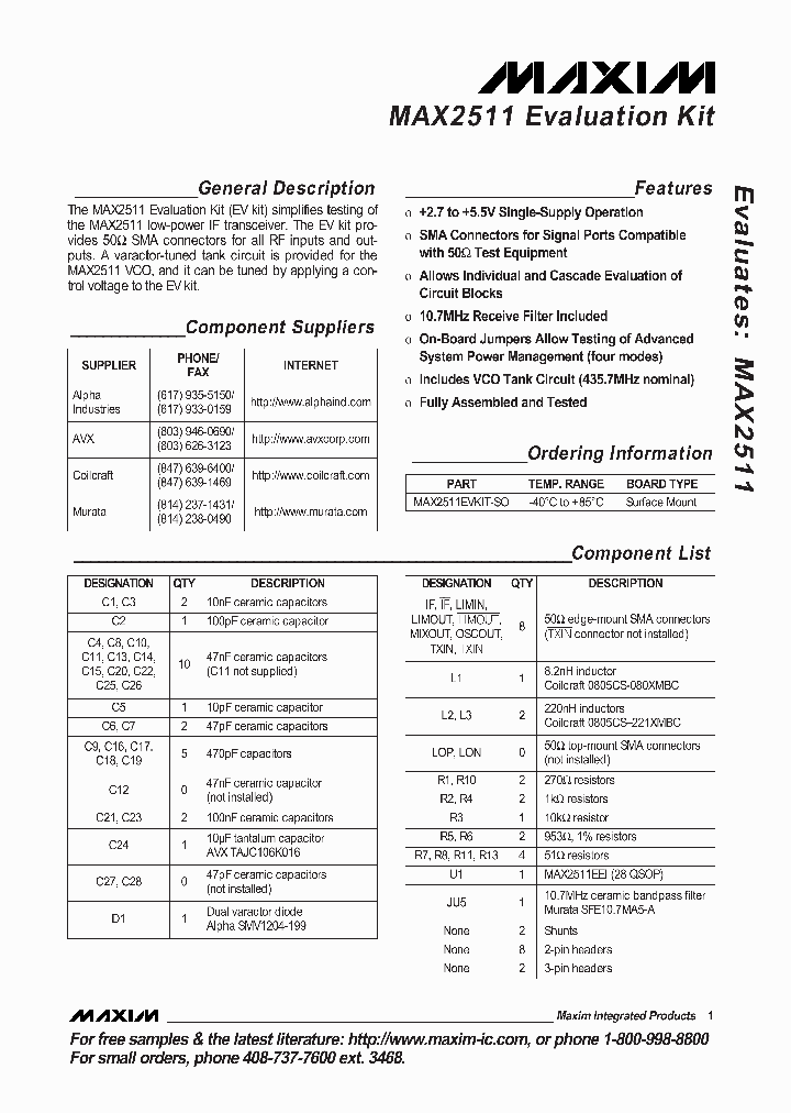 MAX2511EVKIT_300093.PDF Datasheet