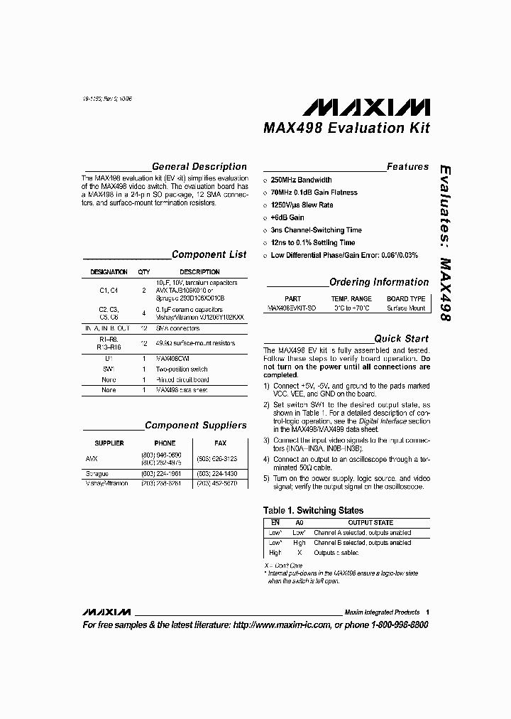 MAX498EVKIT_265429.PDF Datasheet