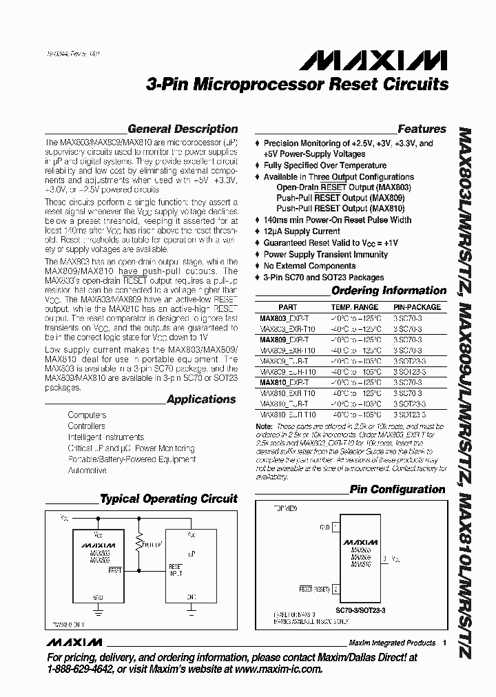 MAX809Z_277262.PDF Datasheet