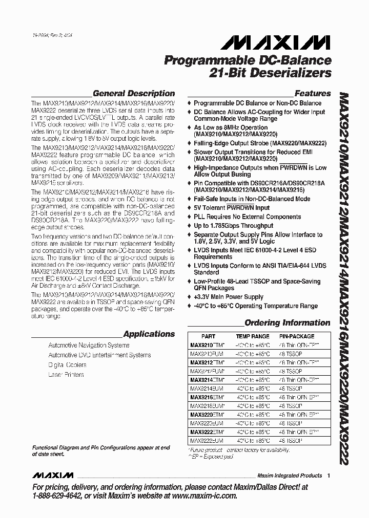 MAX9210_237209.PDF Datasheet