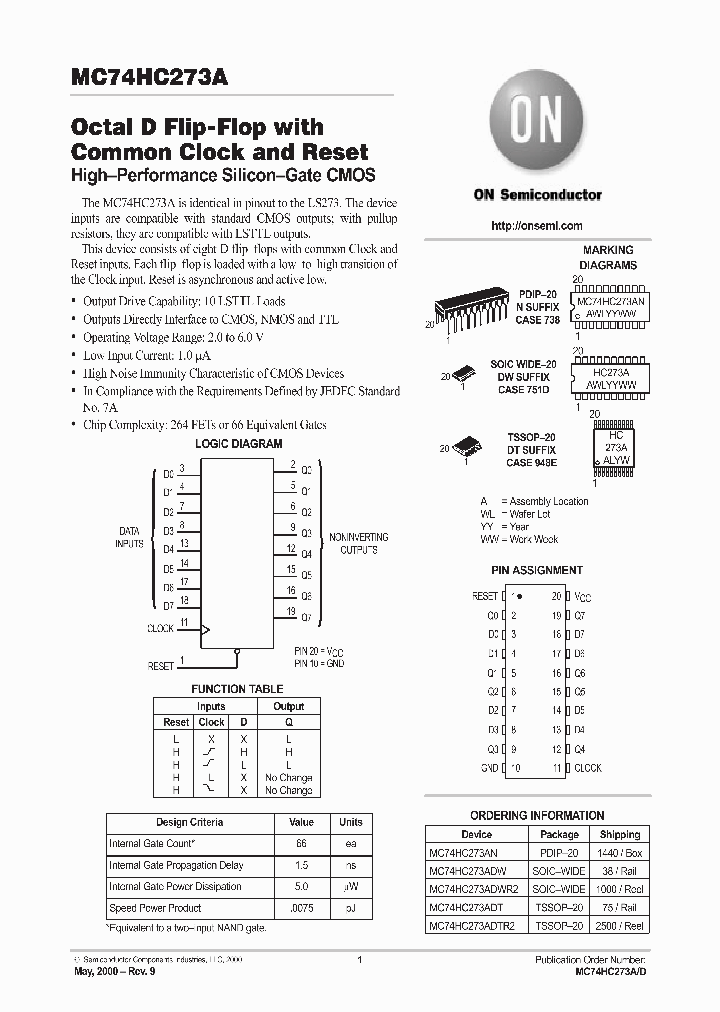 MC74HC273AN_296595.PDF Datasheet