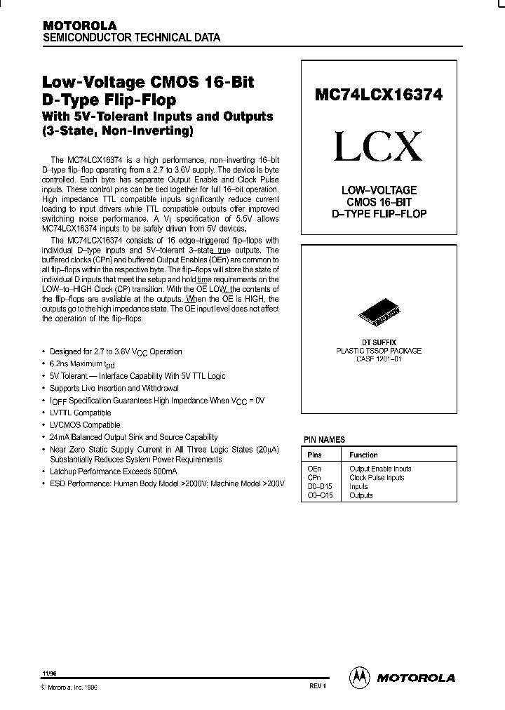 MC74LCX16374_295620.PDF Datasheet