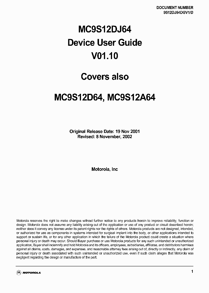 MC9S12D64_290642.PDF Datasheet
