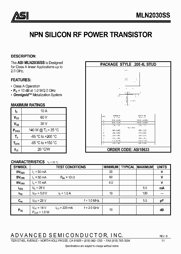 MLN2030SS_279009.PDF Datasheet