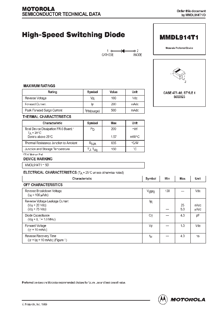 MMDL914T1D_256682.PDF Datasheet