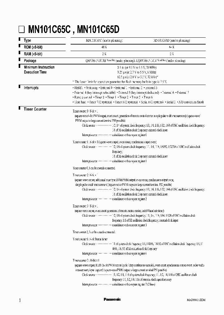 MN101C65D_256266.PDF Datasheet