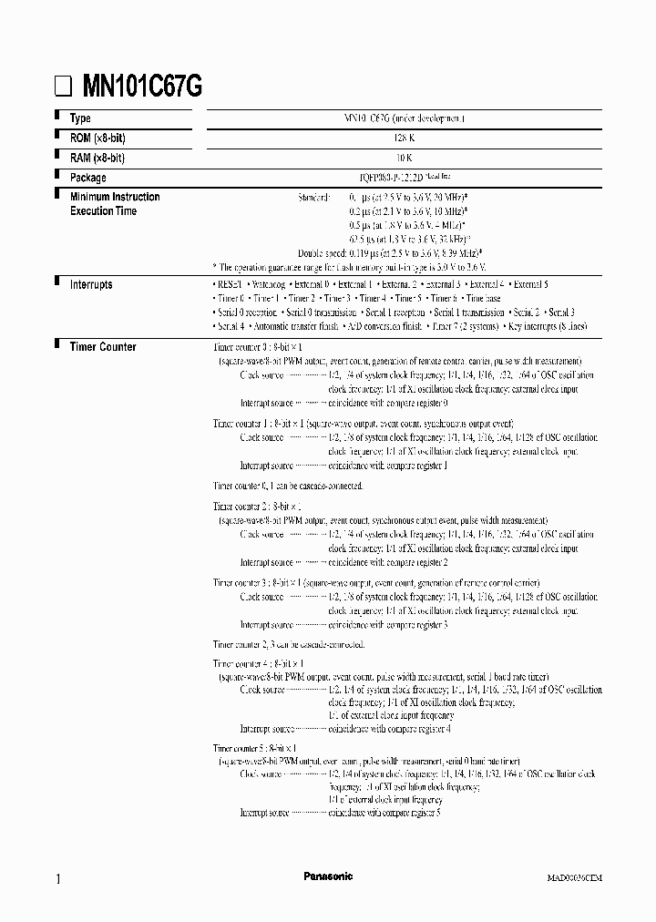 MN101C67G_256256.PDF Datasheet