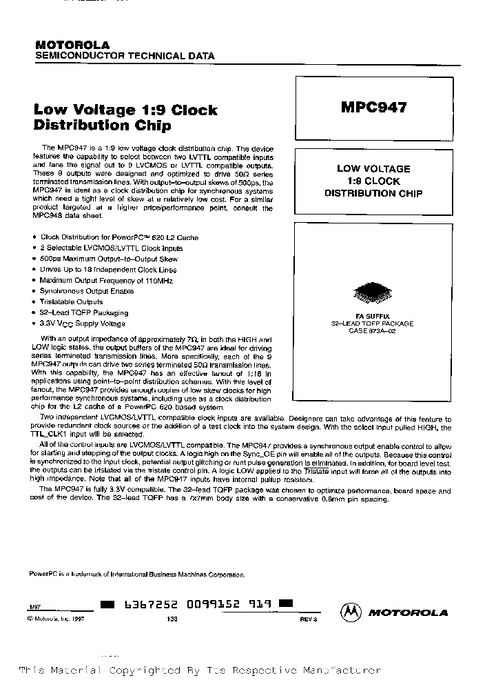 MPC947FAR2_258938.PDF Datasheet