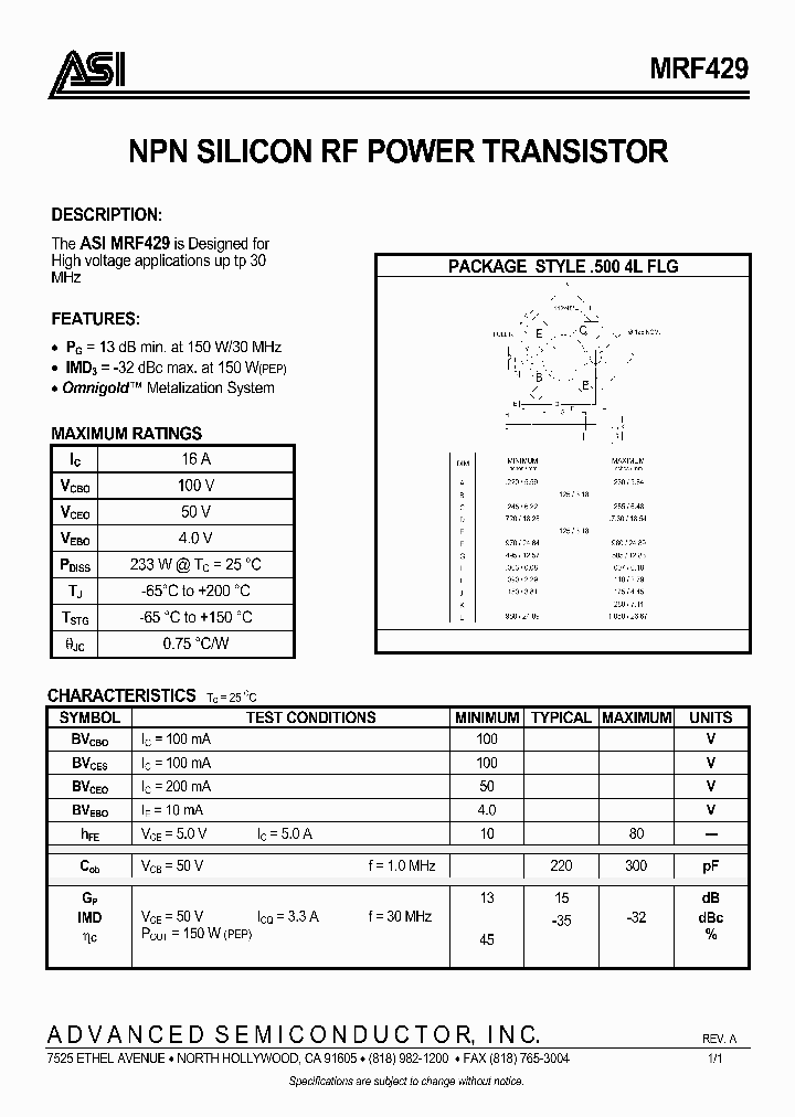 MRF429_286487.PDF Datasheet