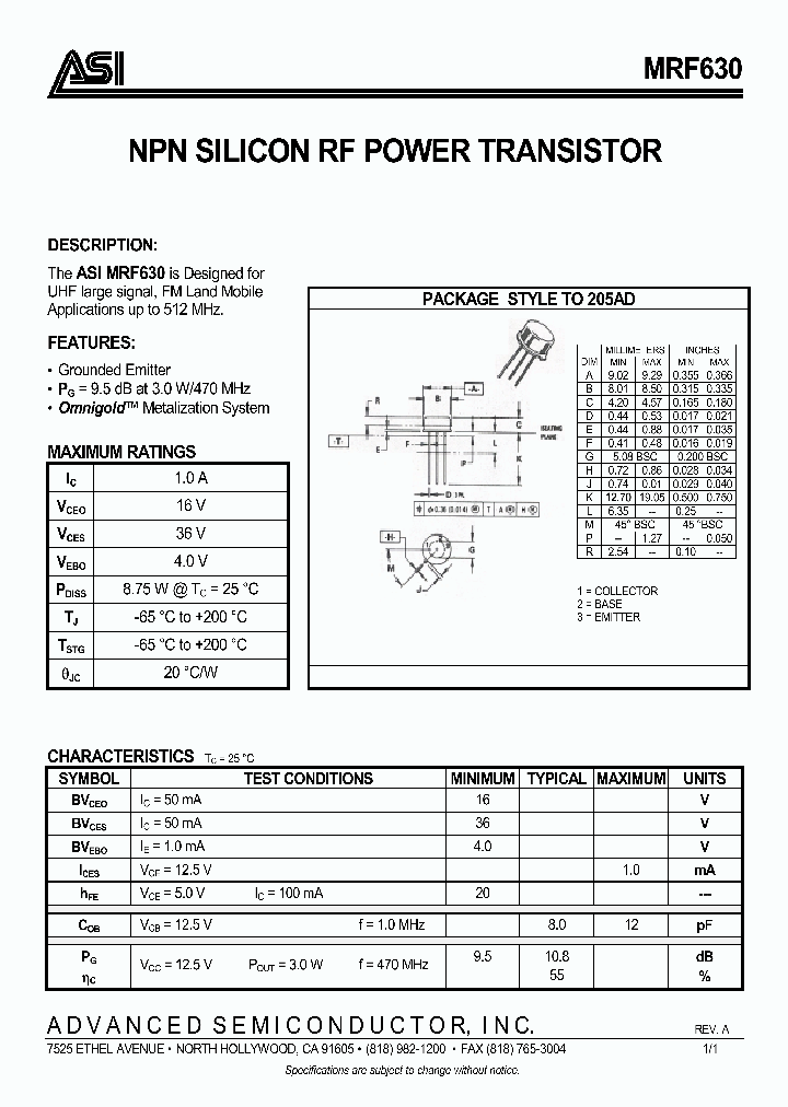 MRF630_240791.PDF Datasheet