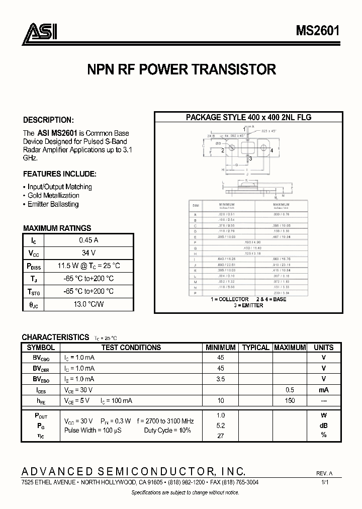 MS2601_288931.PDF Datasheet