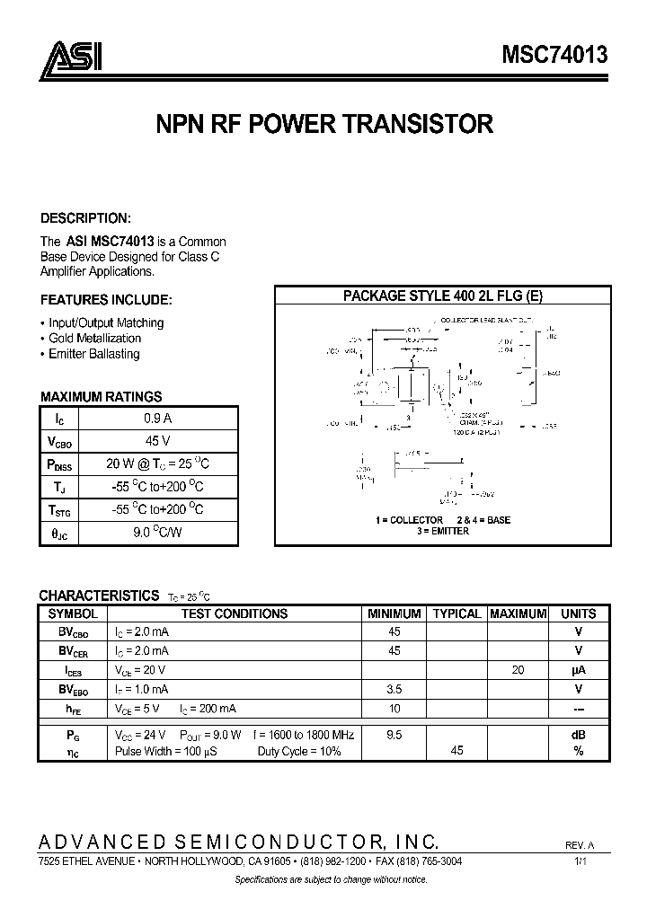 MSC74013_281228.PDF Datasheet