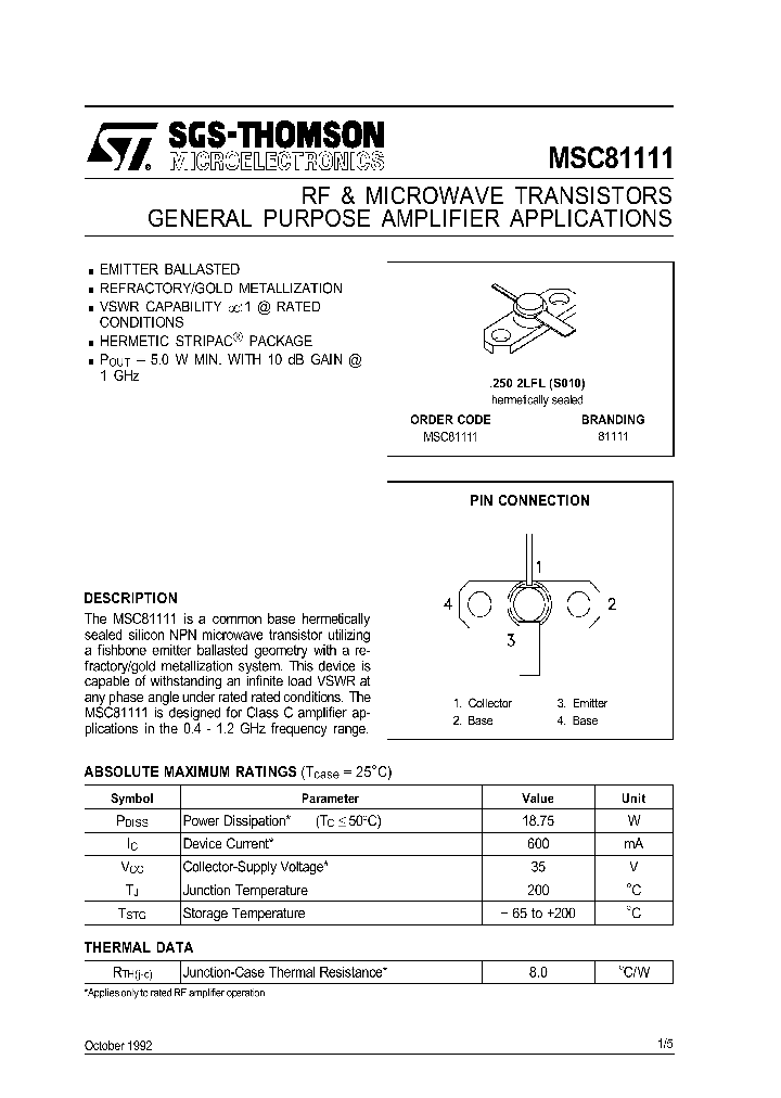 MSC81111_161086.PDF Datasheet