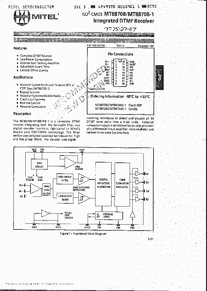 MT8870BCNBSP_241128.PDF Datasheet Download --- IC-ON-LINE