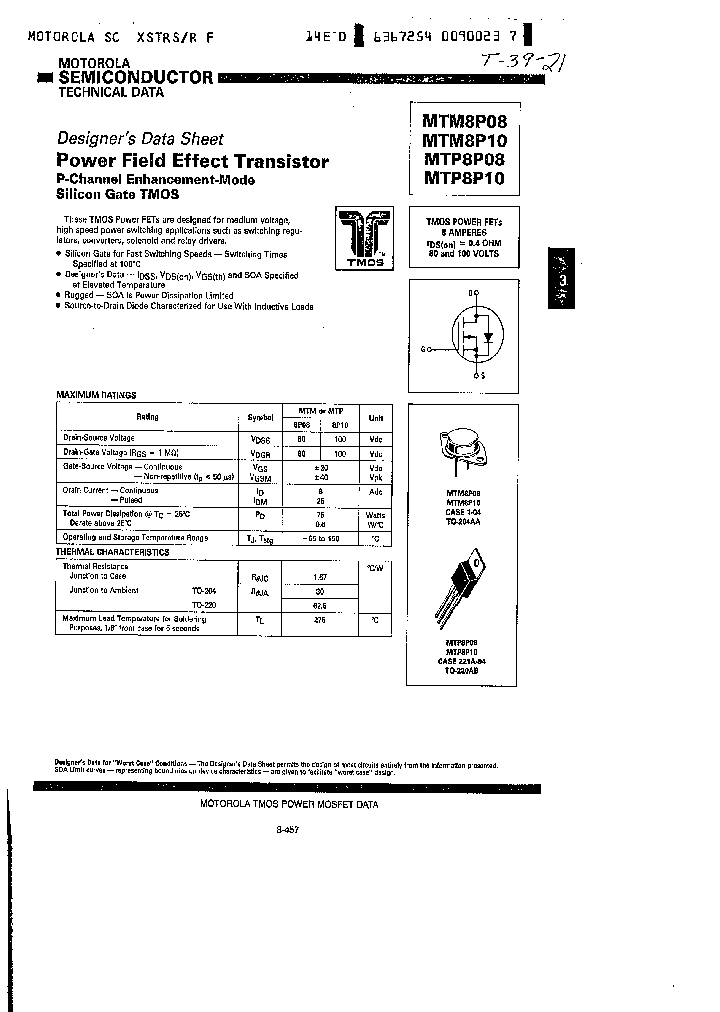 MTP8P08_262539.PDF Datasheet