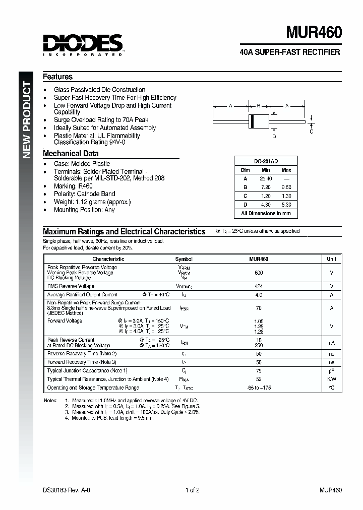 MUR460_272566.PDF Datasheet