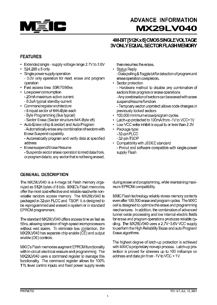 MX29LV040Q_268119.PDF Datasheet