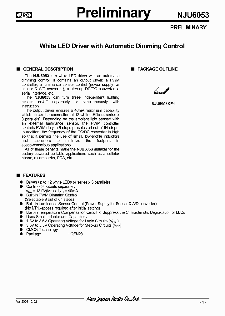 NJU6053_294538.PDF Datasheet