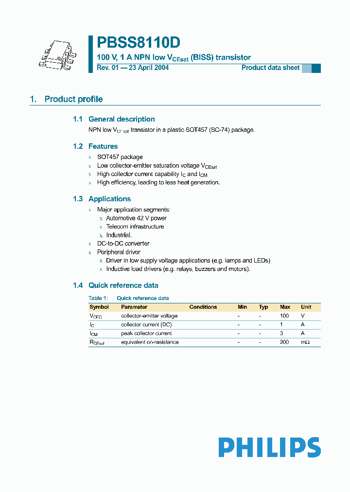 PBSS8110D_279799.PDF Datasheet