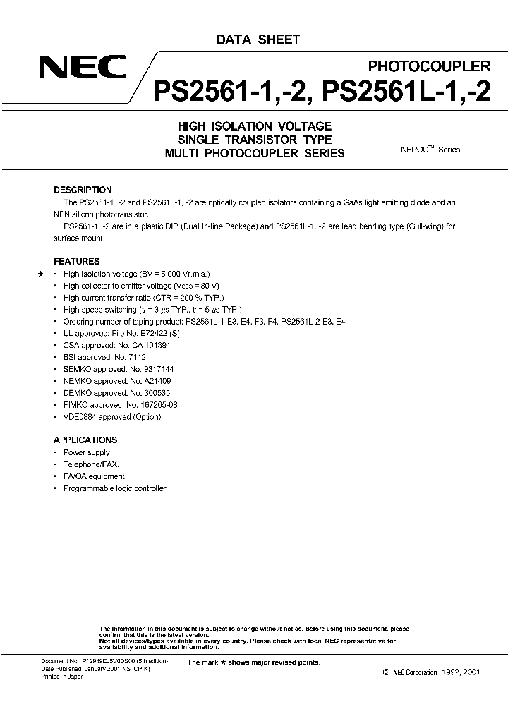 PS2561-1-V_294887.PDF Datasheet