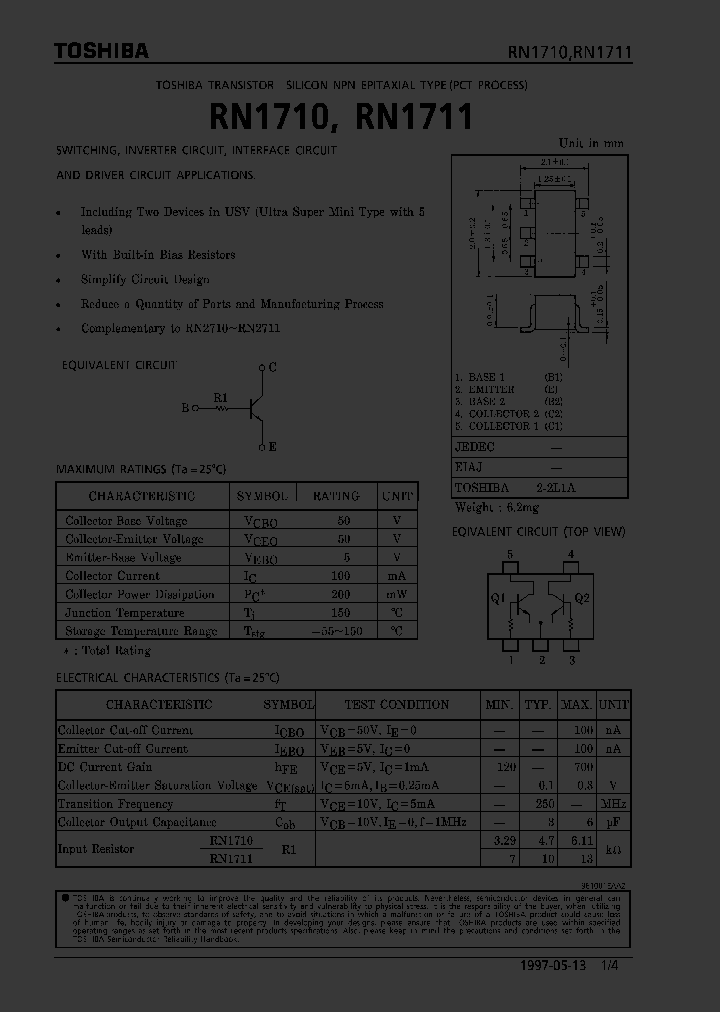 RN1710_292940.PDF Datasheet Download --- IC-ON-LINE
