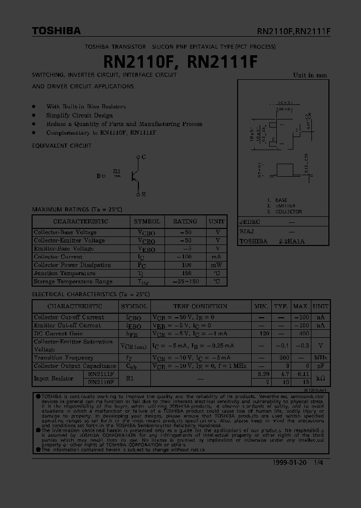 RN2111F_228327.PDF Datasheet Download --- IC-ON-LINE