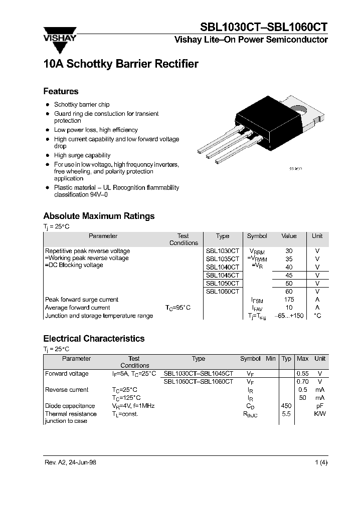SBL1040CT_239182.PDF Datasheet Download --- IC-ON-LINE