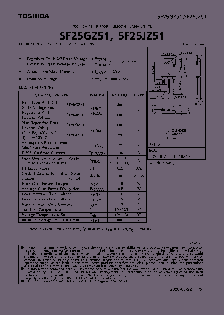 SF25GZ51_261118.PDF Datasheet