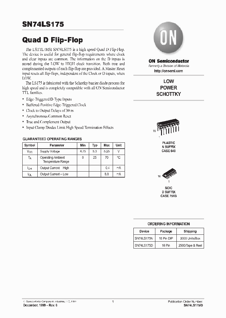 74LS175_16307.PDF Datasheet