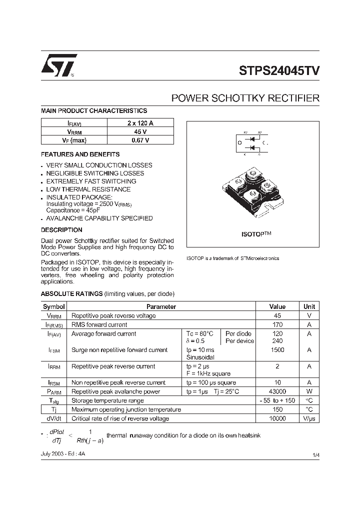 STPS24045_292508.PDF Datasheet