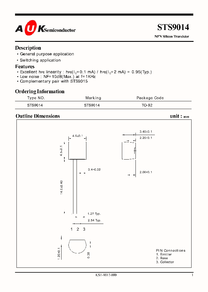 S9014_161571.PDF Datasheet Download --- IC-ON-LINE