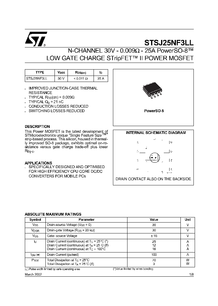 STSJ25NF3LL_284393.PDF Datasheet